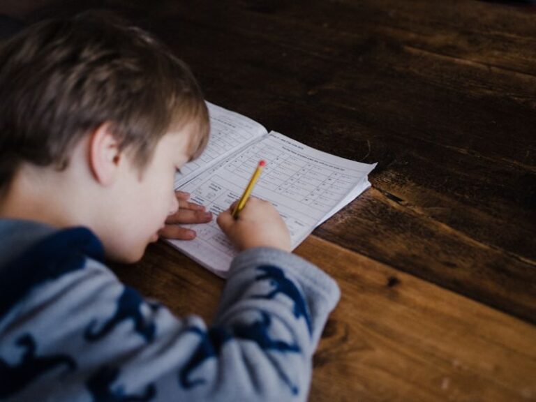 Homework - boy writing